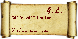 Göncző Larion névjegykártya
